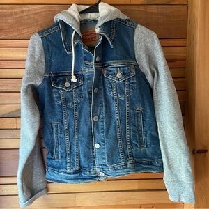 Levi's Denim and Gray Hoodie Jacket